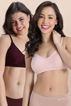 Zivame Double Layered Non Wired 3/4th Coverage Tshirt Bra (Pack of 2) - Multicolor — thumbnail 1